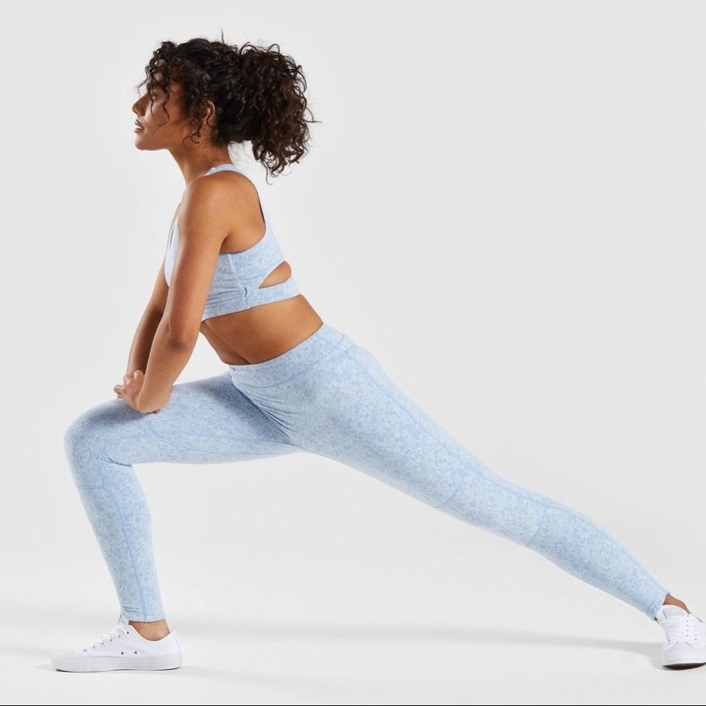 Gymshark Blue Fleur Texture Leggings